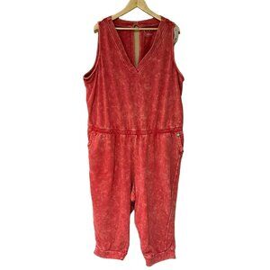 NWT LIVI by Lane Bryant Jumpsuit Womens Size 26/28 4X Coral PInk Tie Dye Casual